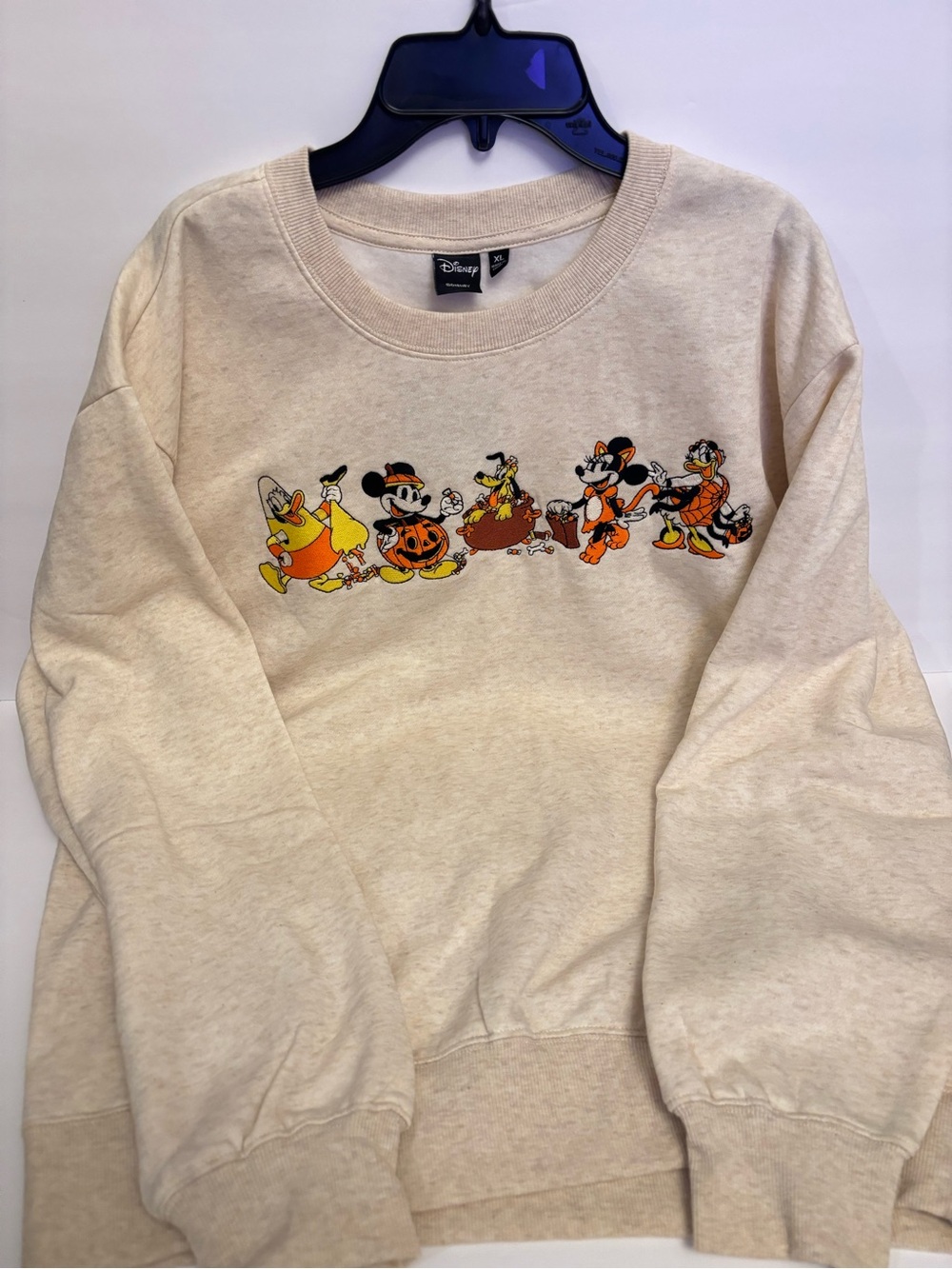 Disney Mickey & Friends Halloween Characters Embroidered Crewneck Sweatshirt XL